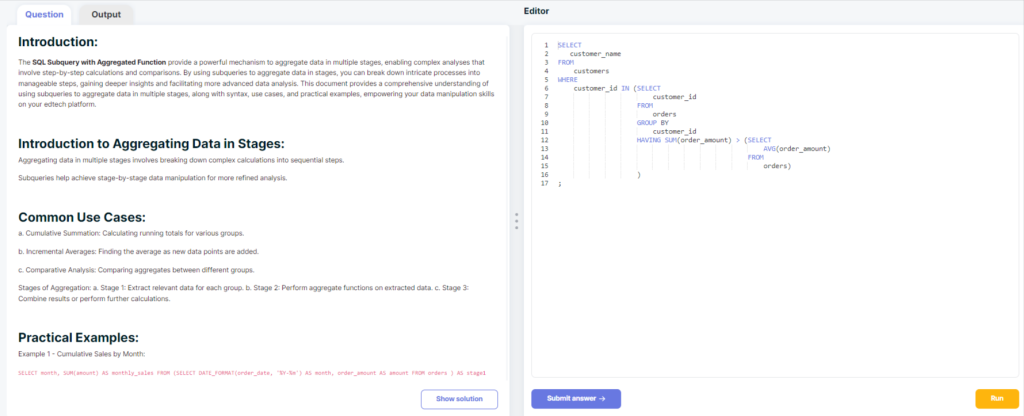 SQL Tutorial Course Simulators 
